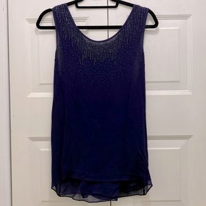 Navy beaded top